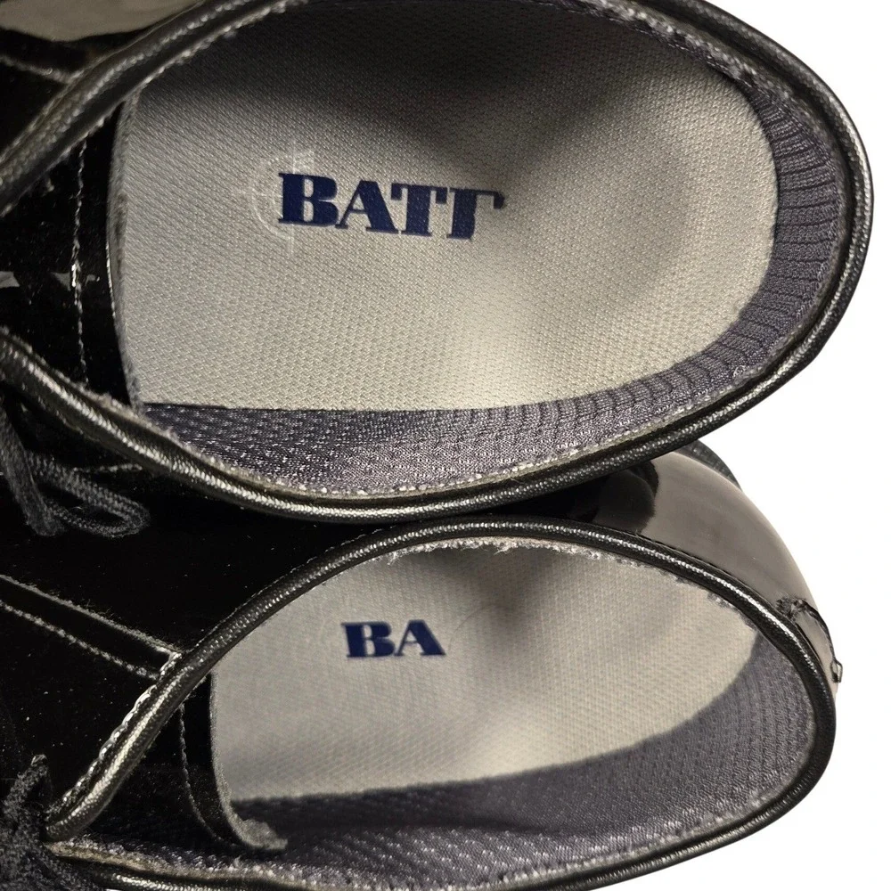 Bates Lites Mens Black Glossy Patent Leather Oxford Dress Shoes Uniform E00078